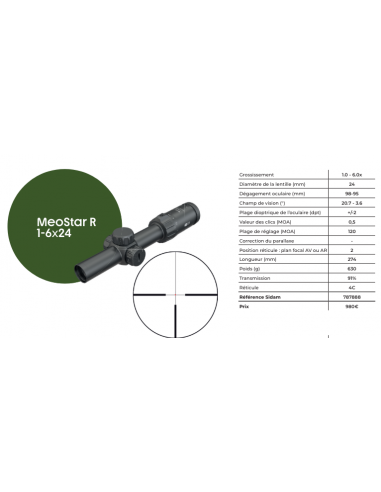 MEOPTA MEOSTAR R  1-6X24   LUMINEUSE...