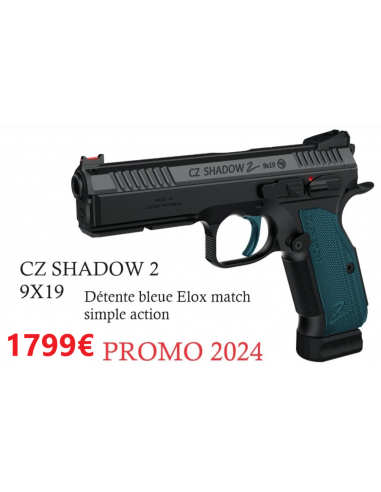 CZ SHADOW 2 9X19 DETENTE ELOX BLEUE...